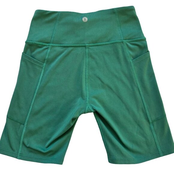 Victoria's Secret Biker Shorts Womens XS Green Athletic Workout Jogging Running - Picture 2 of 11